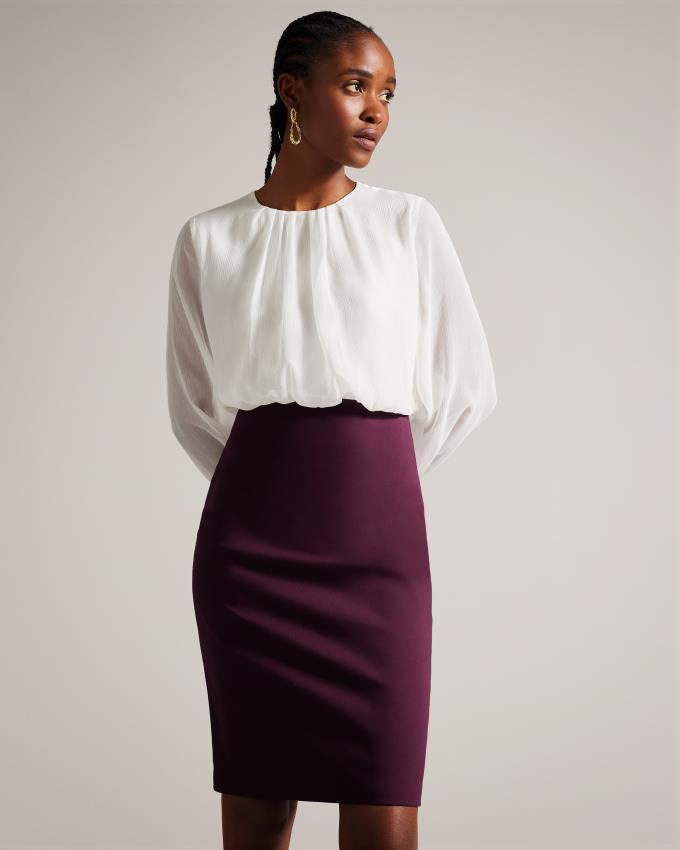 Peignoir Ted Baker Pencil skirt midi Violette Foncé Femme | JNA-56096456